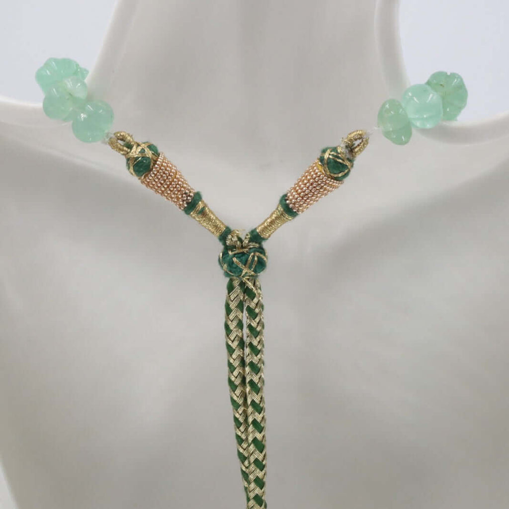 Pumpkin Shaped Natural Green Quartz Necklace