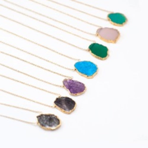 Natural Gemstone Pendant Necklace 