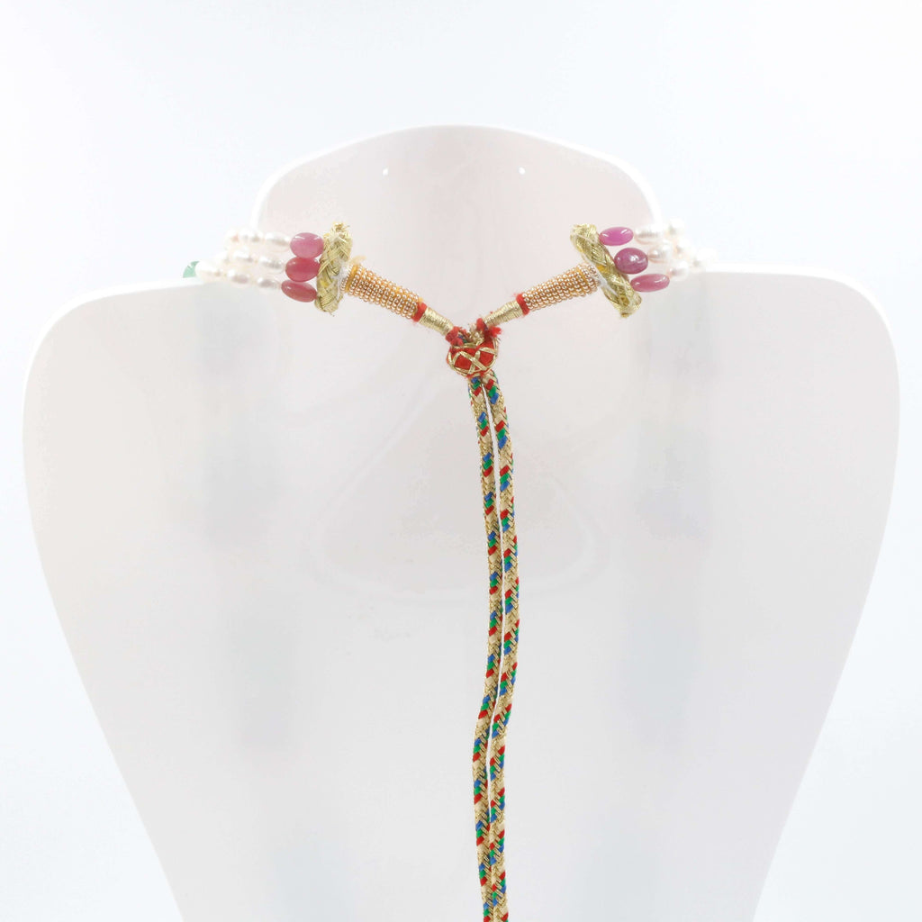 Aventurine Quartz & Pearl Necklace - Indian Jewelry Sarafa