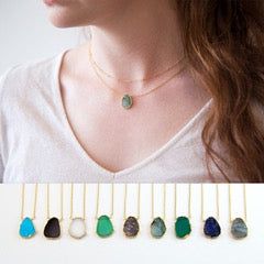 Colorful Natural Gemstone Pendant Necklaces