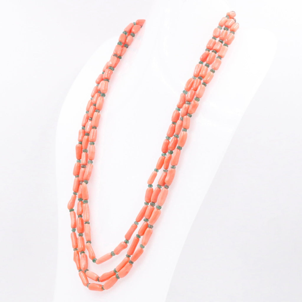 Chic Coral Necklace with Gemstones