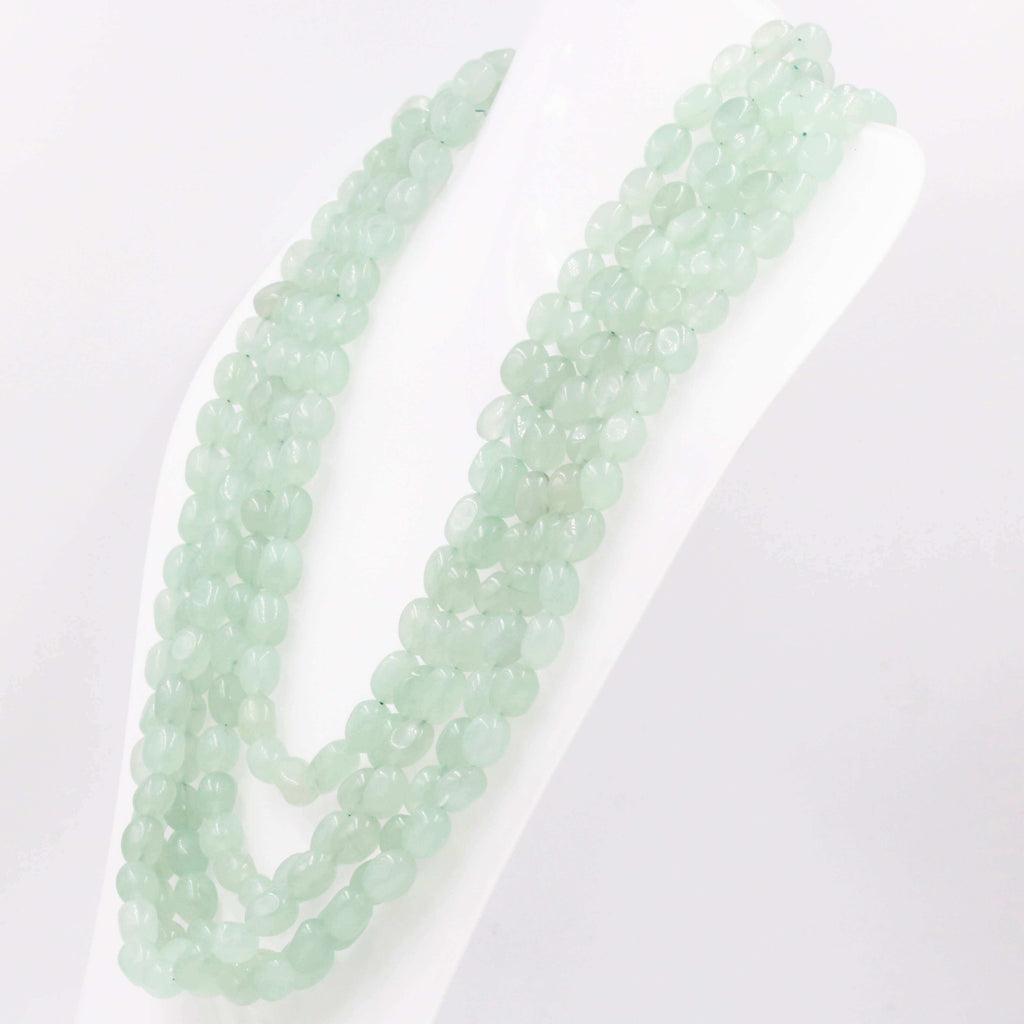 Layered Aventurine Green Quartz Long Necklace