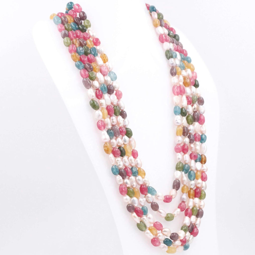 Elegant Quartz with Pearl Necklace - Sarafa Style