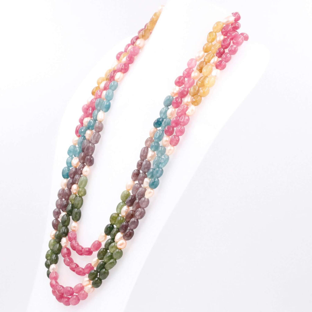 Stylish Multi-Color Gemstone Layered Necklace