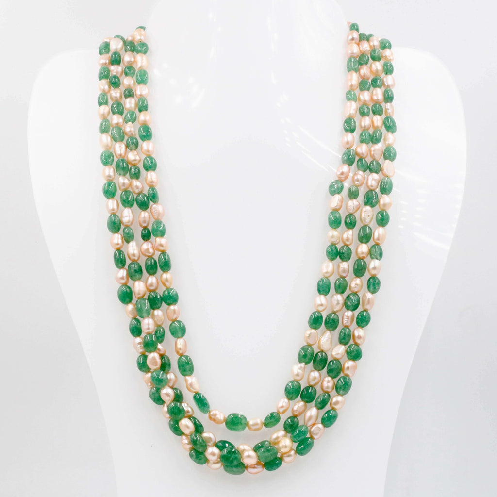 Pearl & Green Quartz Strand: Natural Gemstone Charm