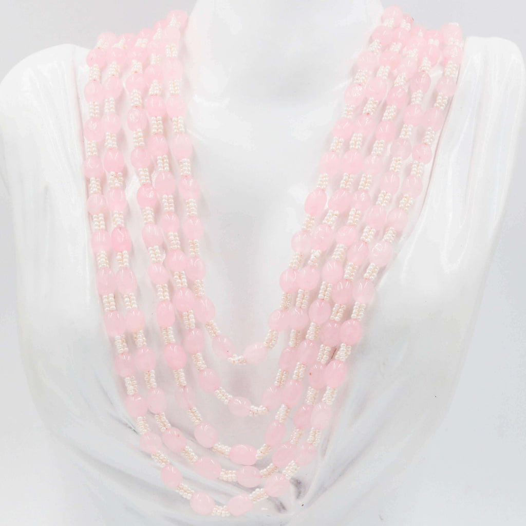 Rose Quartz Necklace for Indian Wedding