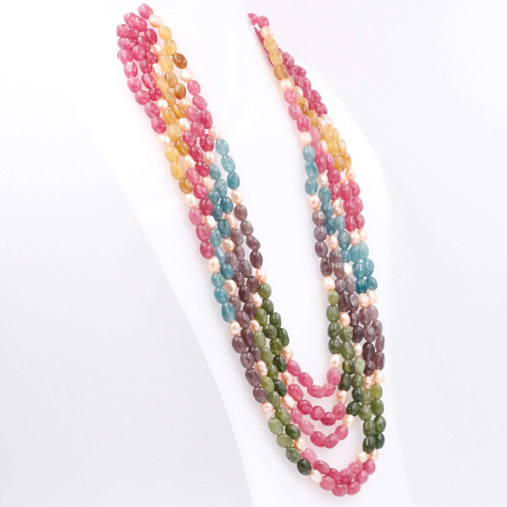 Vibrant Multi-Color Quartz Beaded Necklace