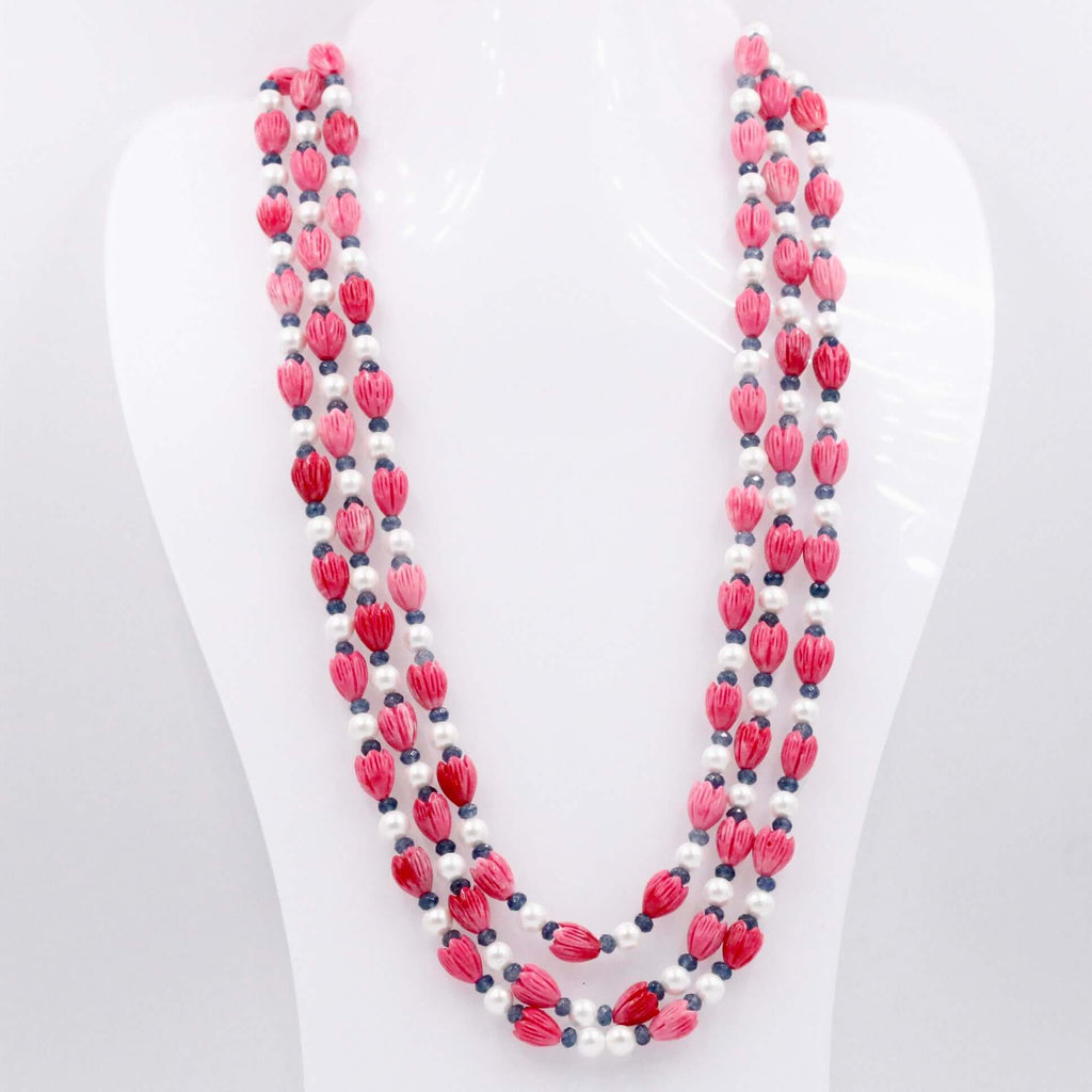 Fashionable Tulip Necklace with Beaded Design