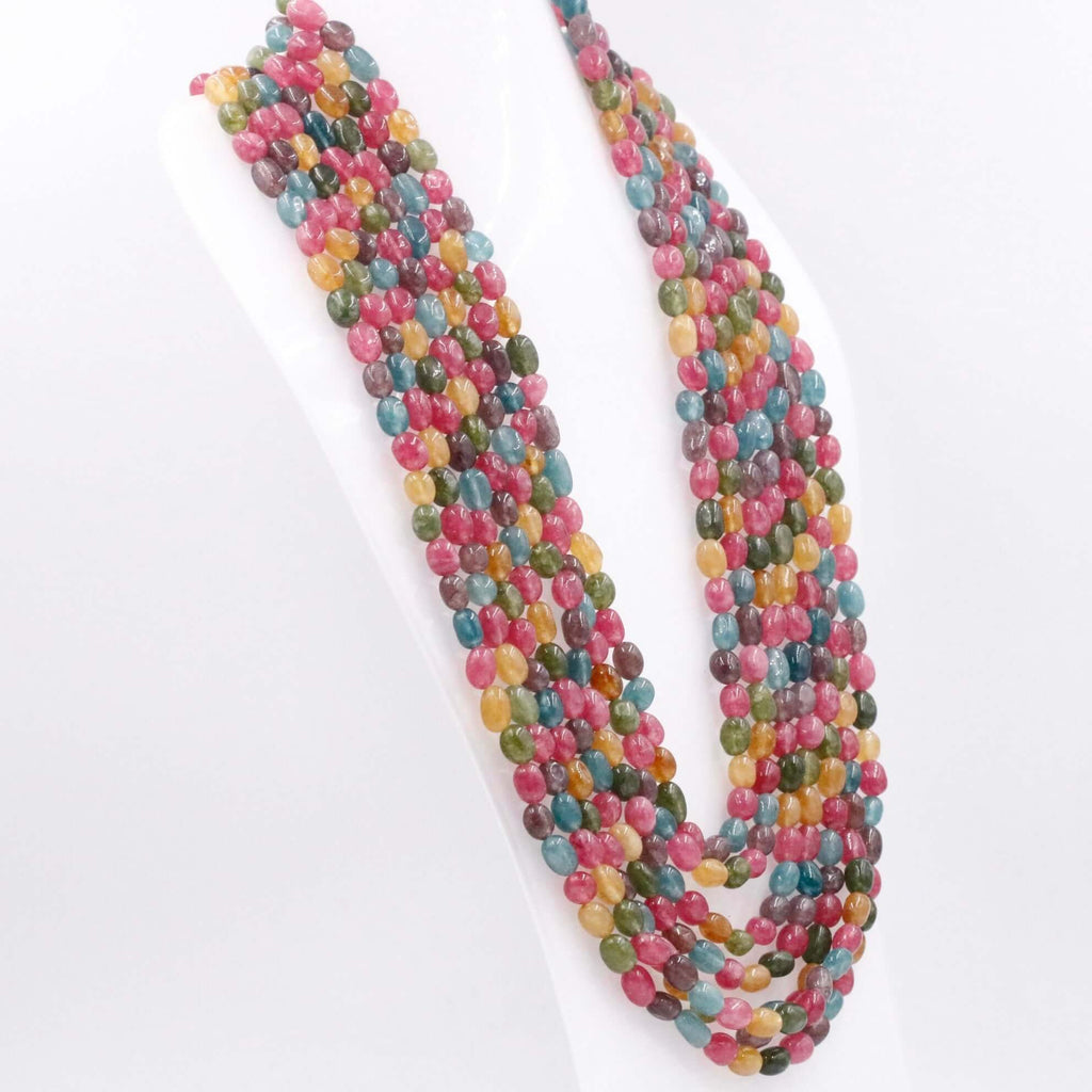 Long Layered Gemstone Necklace