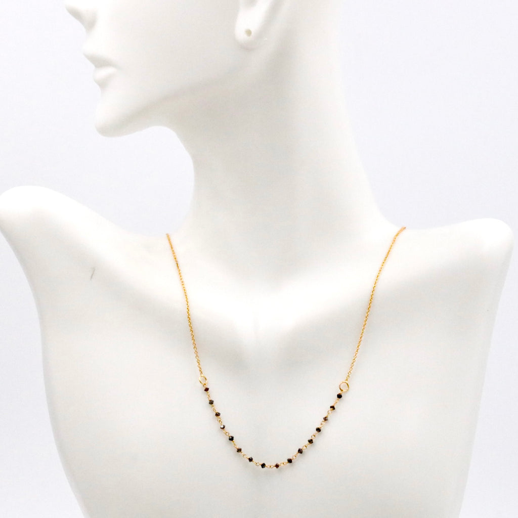 22KT Gold Chain with Black Diamond 