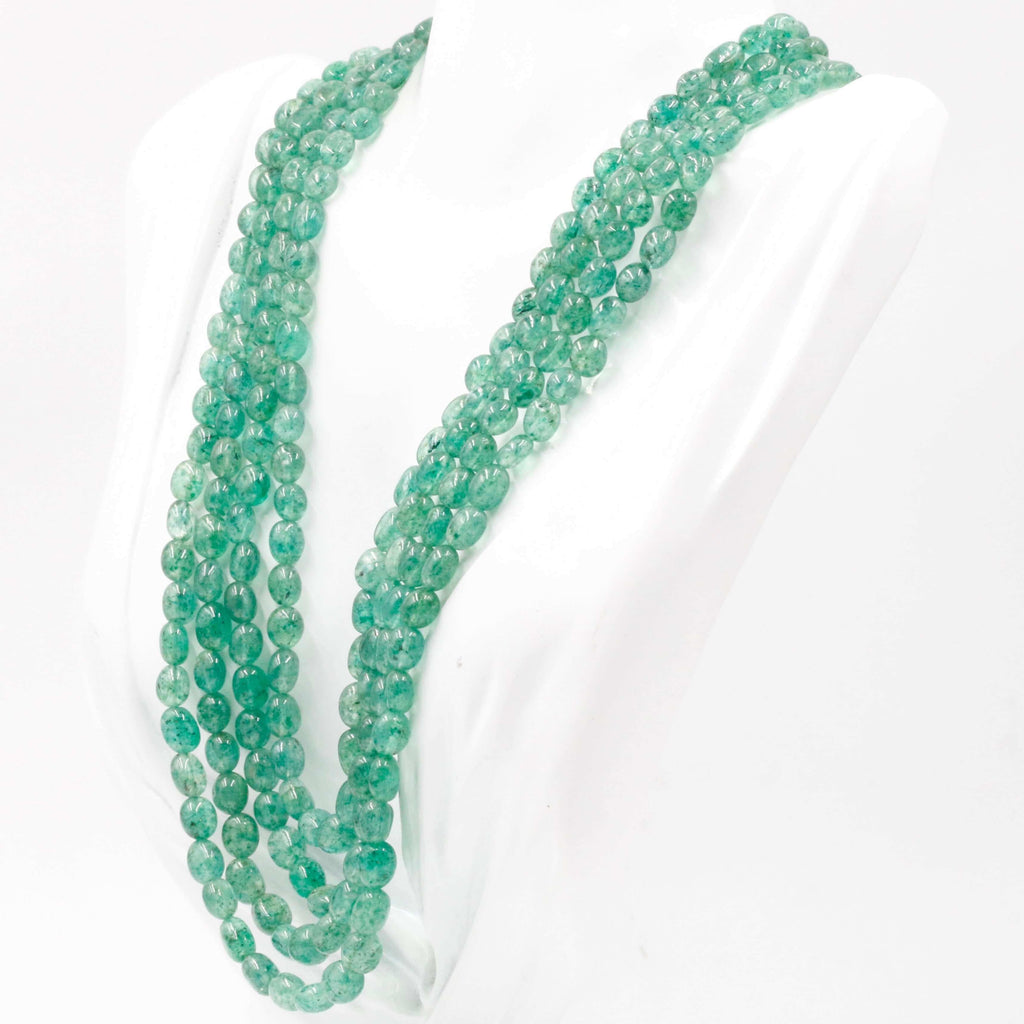 Natural Green Quartz Necklace with Indian Style