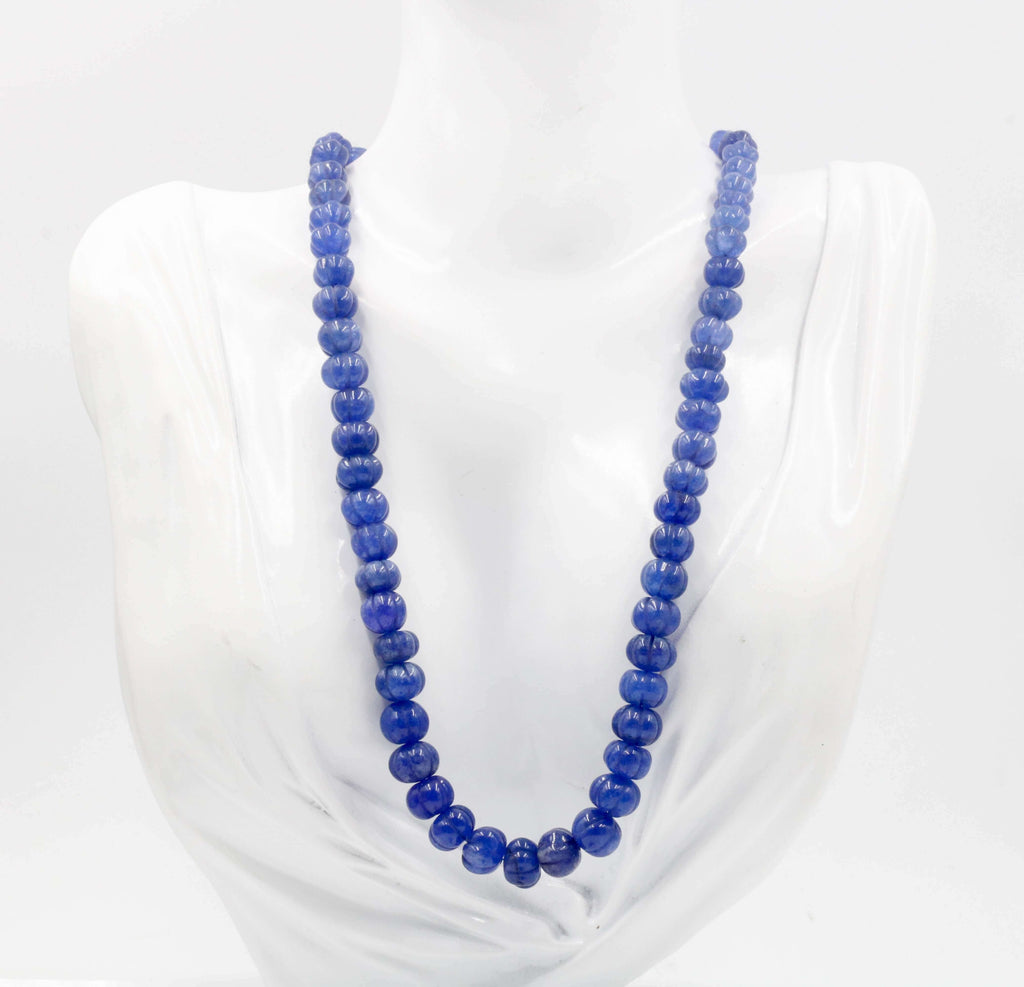 Natural Blue Quartz Indian Jewelry Necklace for Traditional Dress