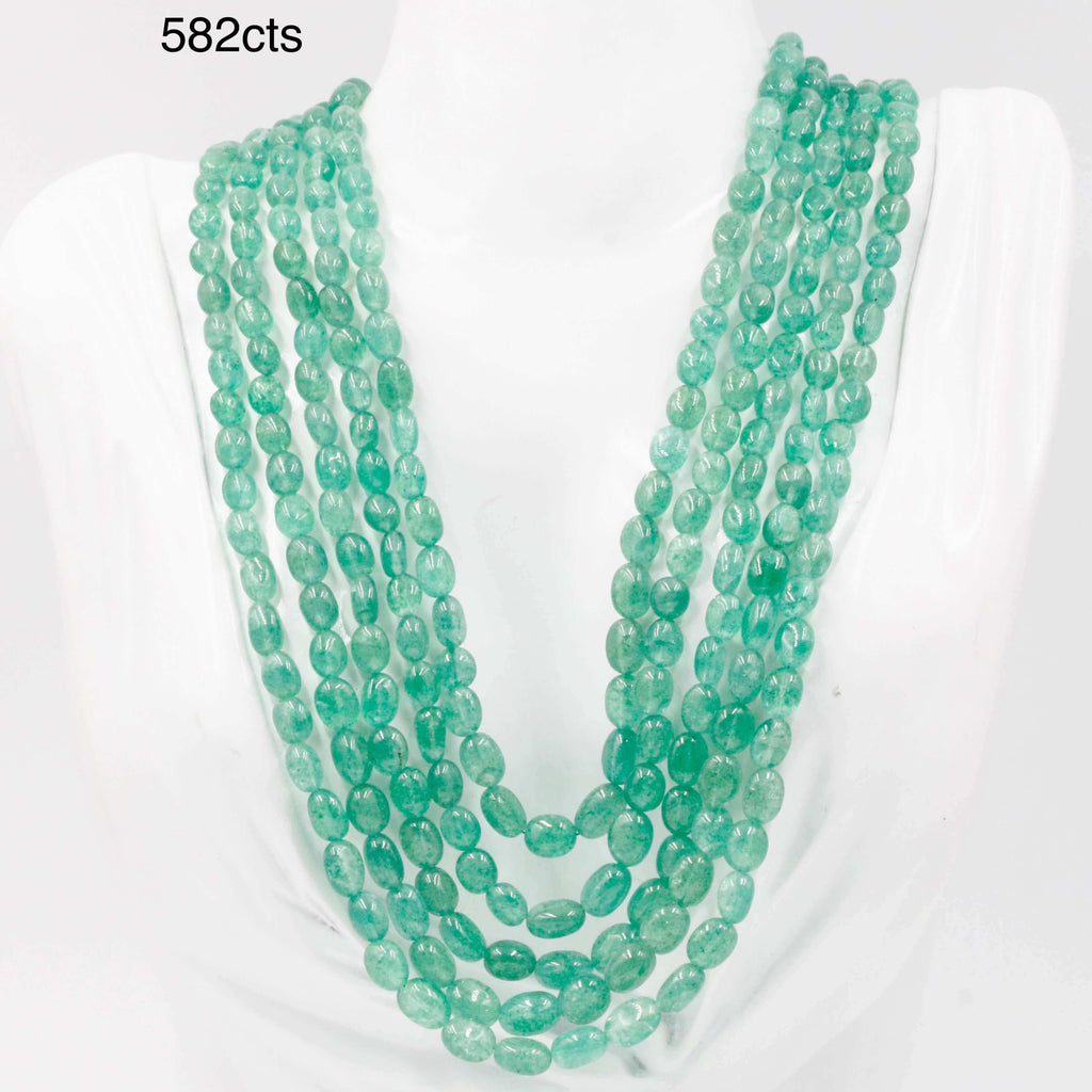 Natural Green Quartz Necklace with Indian Style