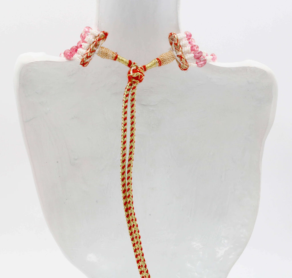 Colorful Natural Quartz Necklace - Indian Sarafa Necklace