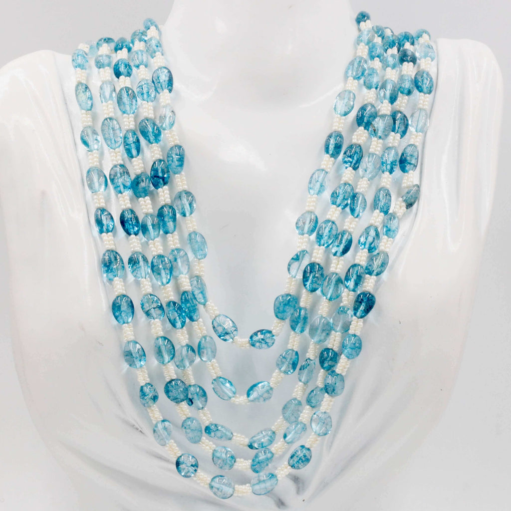 Blue Quartz Necklace for Indian Traditional Dress