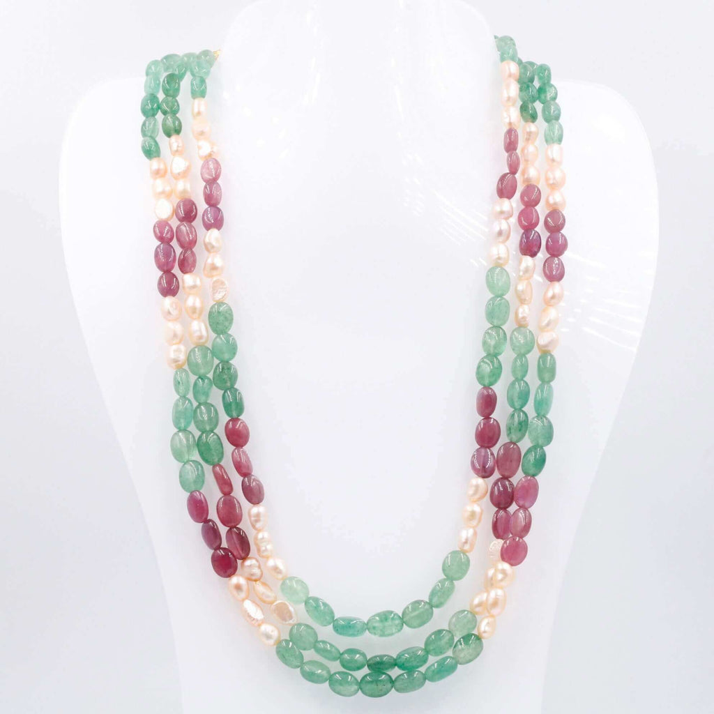 Aventurine Quartz & Pearl Jewelry - Indian Necklace Idea