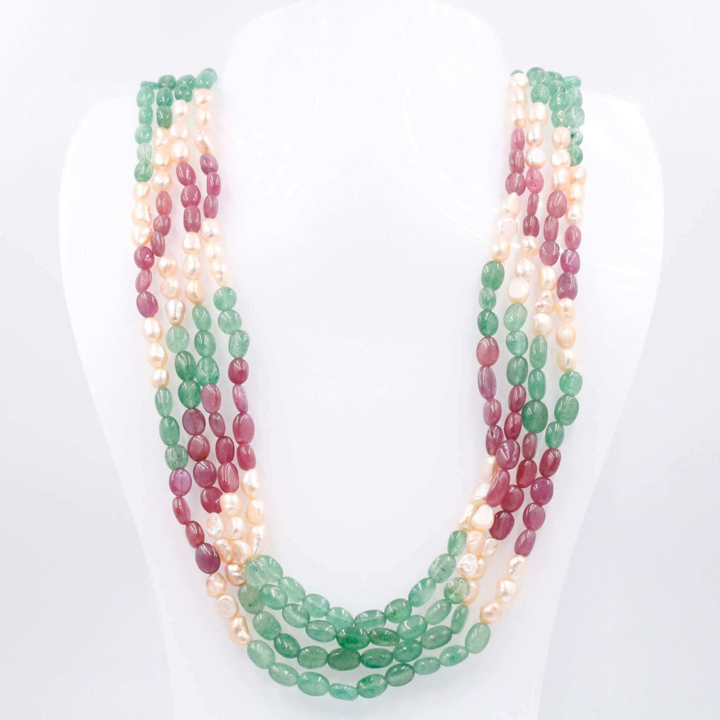 Aventurine Quartz & Pearl Jewelry - Indian Necklace Design Idea