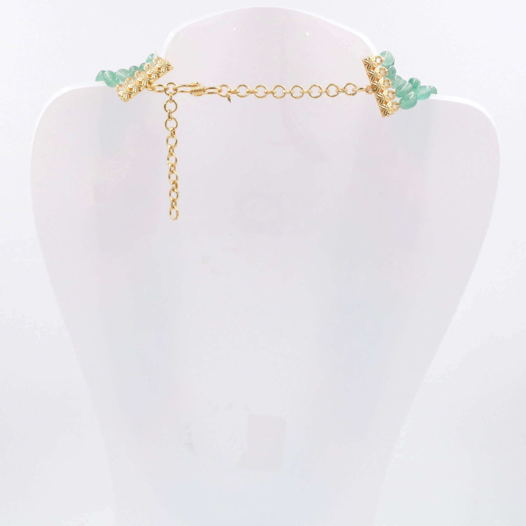 Aventurine Quartz & Pearl Jewelry - Indian Sarafa Necklace