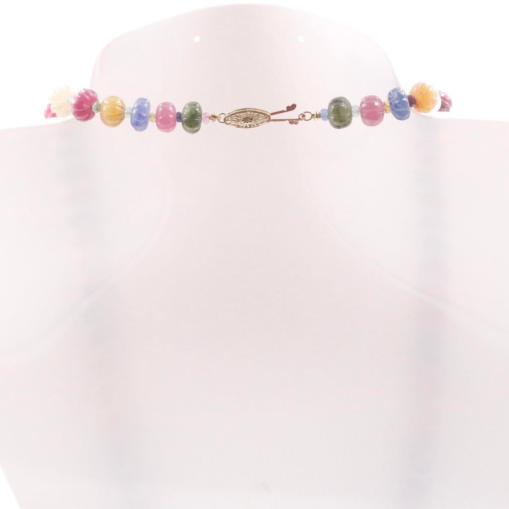 Vibrant 14K Yellow Gold Sapphire Necklace