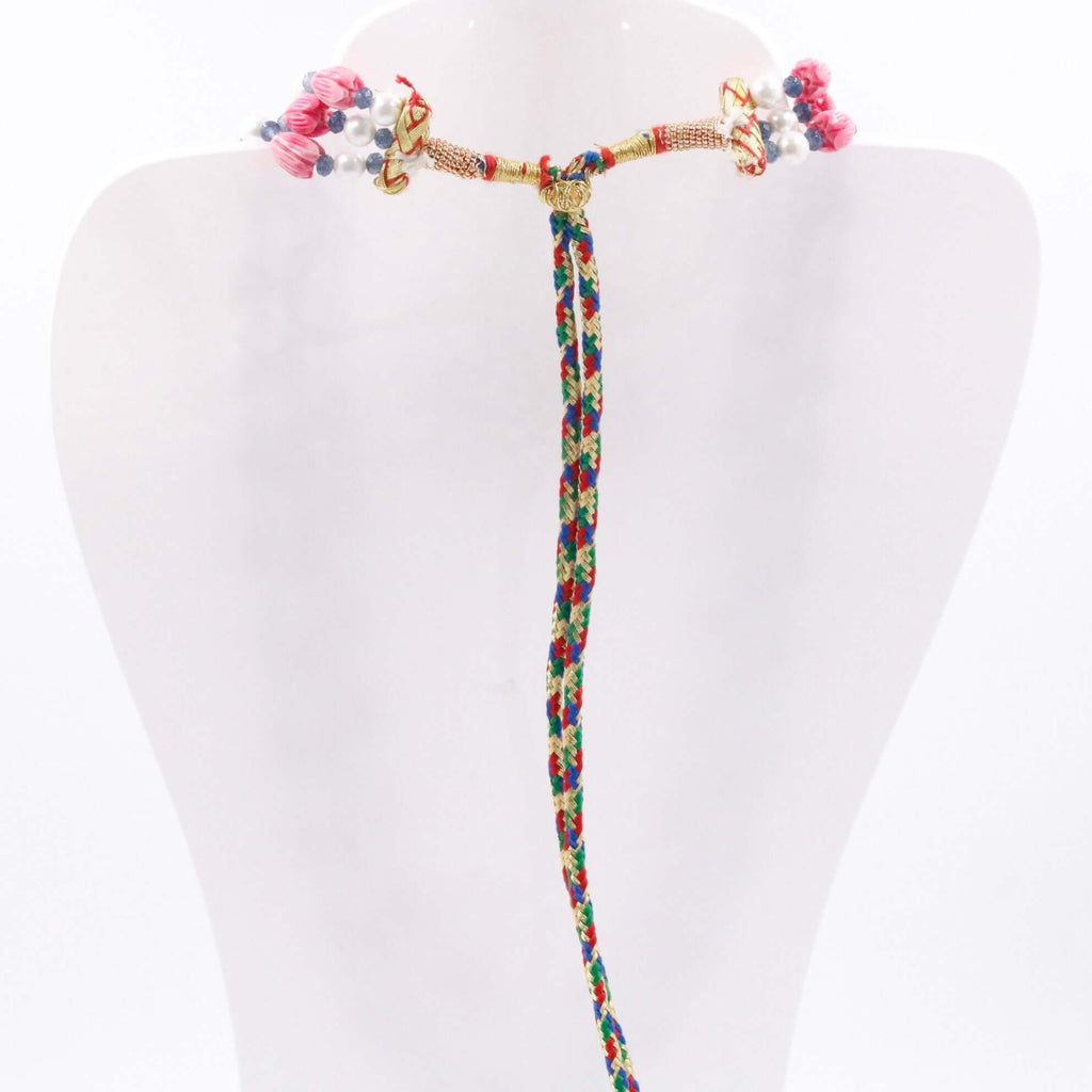 Stylish Layered Tulip Necklace with Gemstones