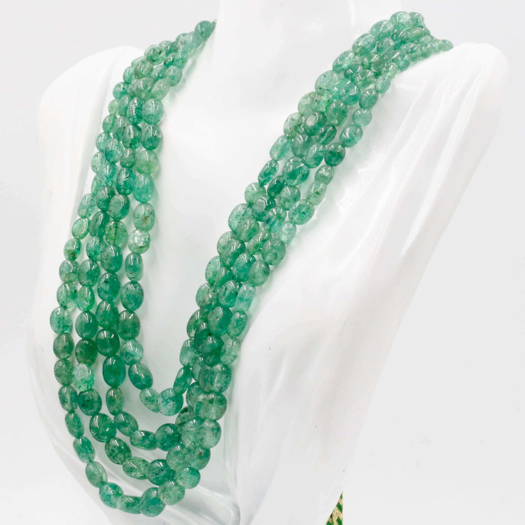 Handcrafted Aventurine Quartz Necklace with Sarafa Design from India