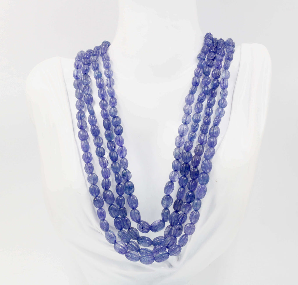 Beaded Tanzanite Quartz Necklace for Elegant Style