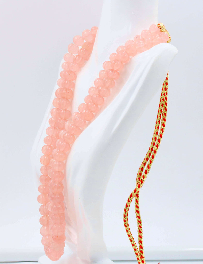 Quartzite Beaded Necklace: Peach Gemstone Beauty