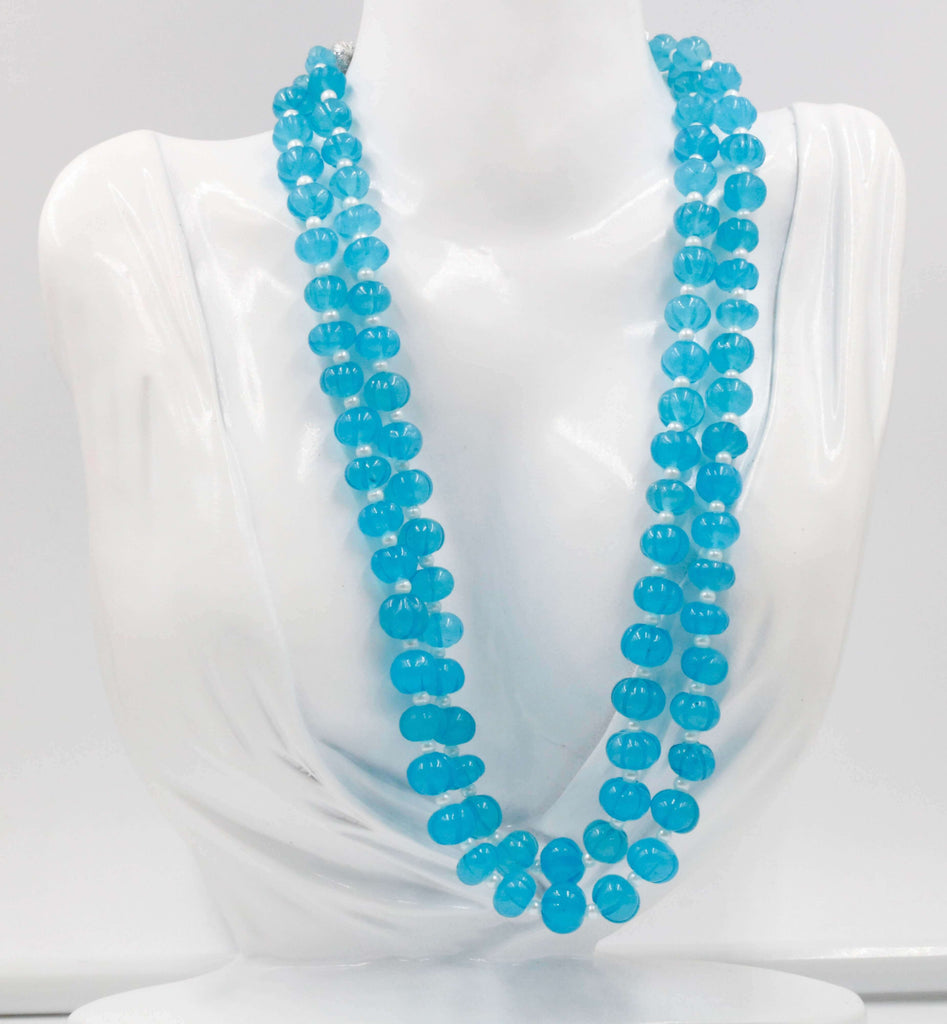 Layered Sarafa Blue Quartz Necklace Design