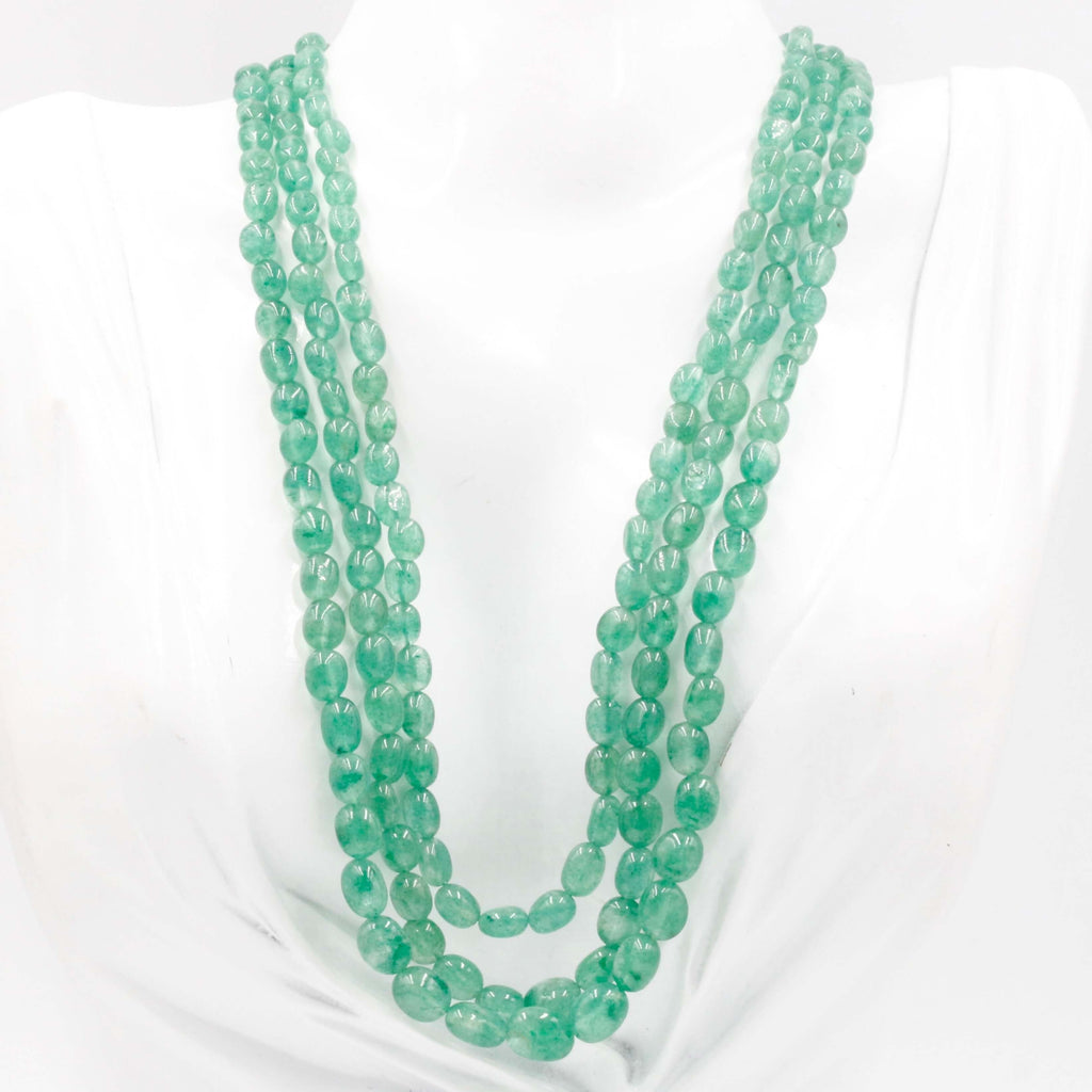 Natural Green Quartz Necklace - Indian Sarafa Jewelry