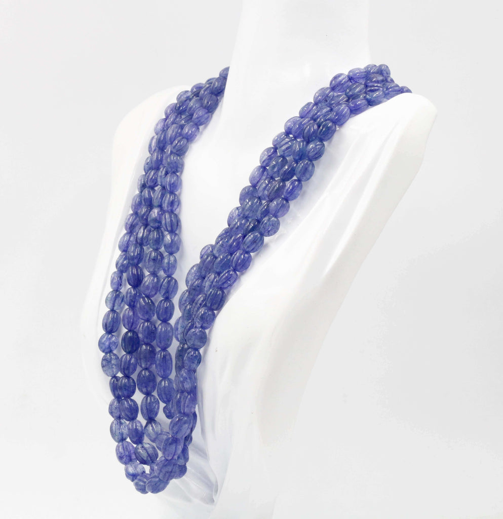 Beaded Natural Tanzanite Quartz Necklace