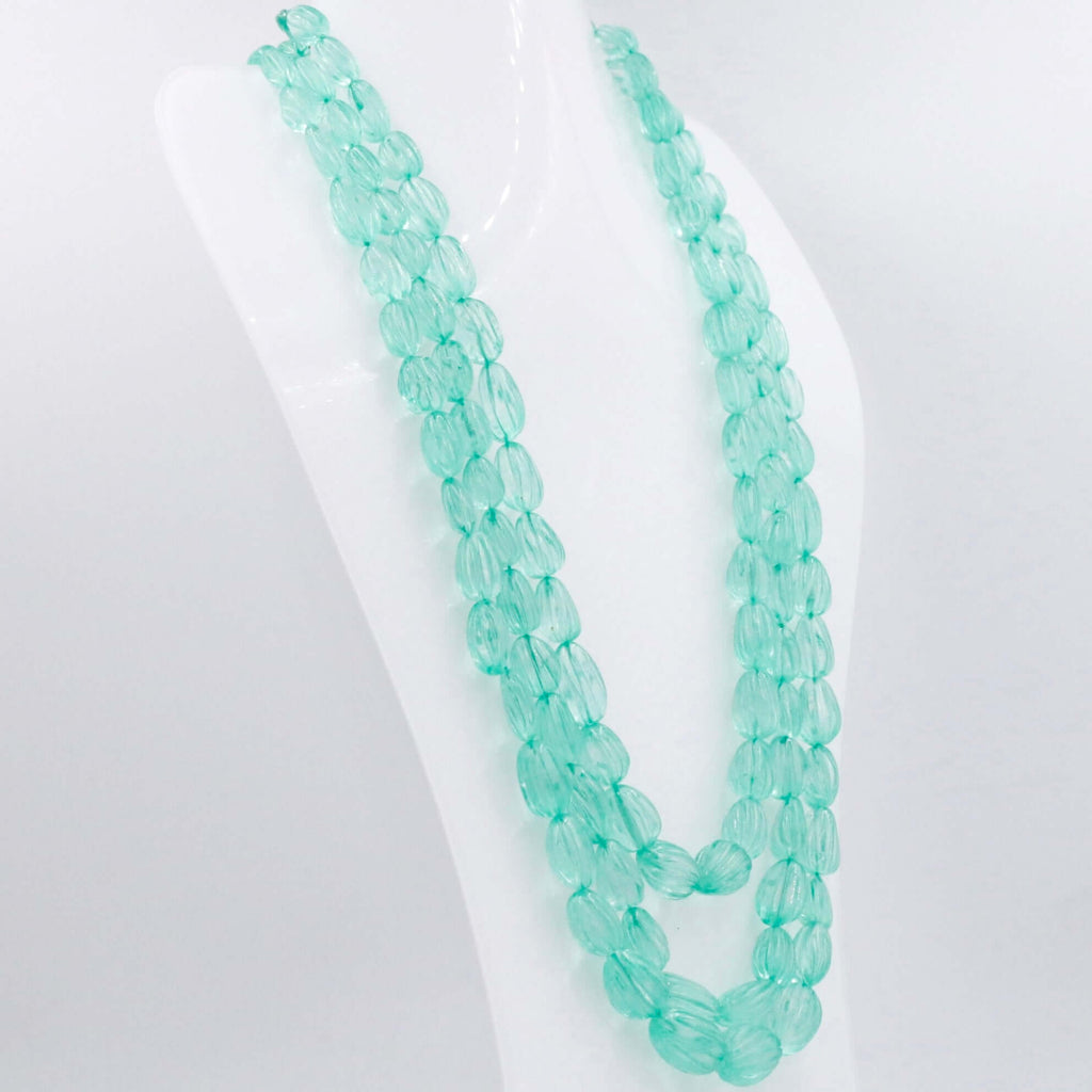 Trendy Green Quartz Beaded Necklace