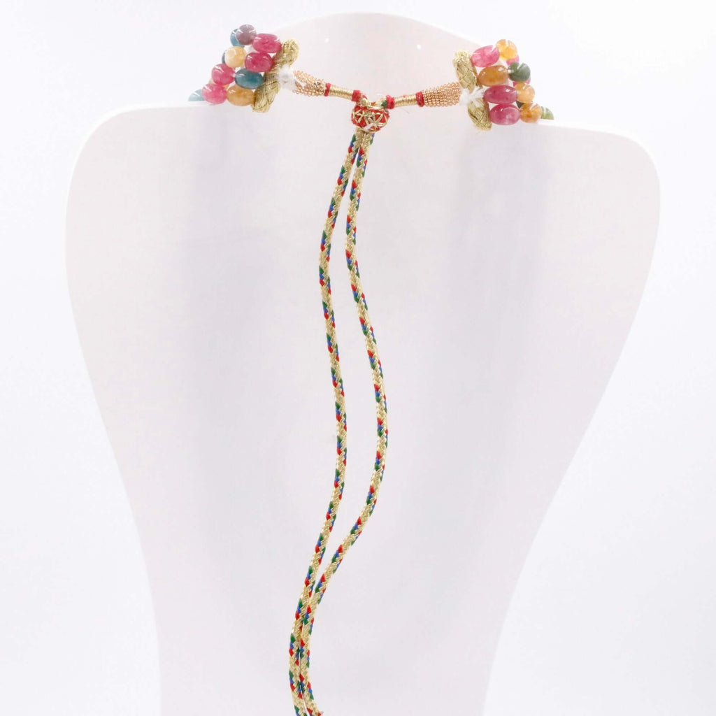 Multi Color Quartz Layered Necklace - Indian Style Sarafa