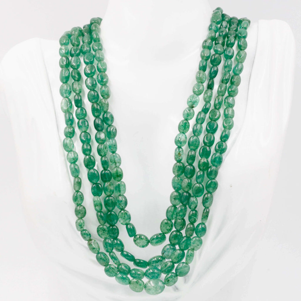 Natural Emerald Quartz Necklace - Traditional Indian Jewelry