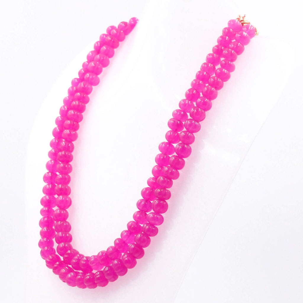 Handmade Artistry: Pink Pumpkin Shaped Quartz Necklace