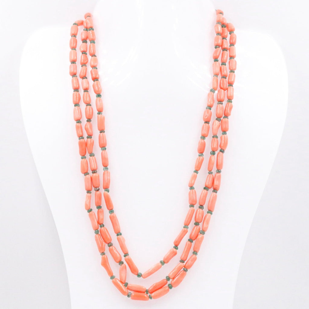 Stylish Coral Necklace with Beaded Design