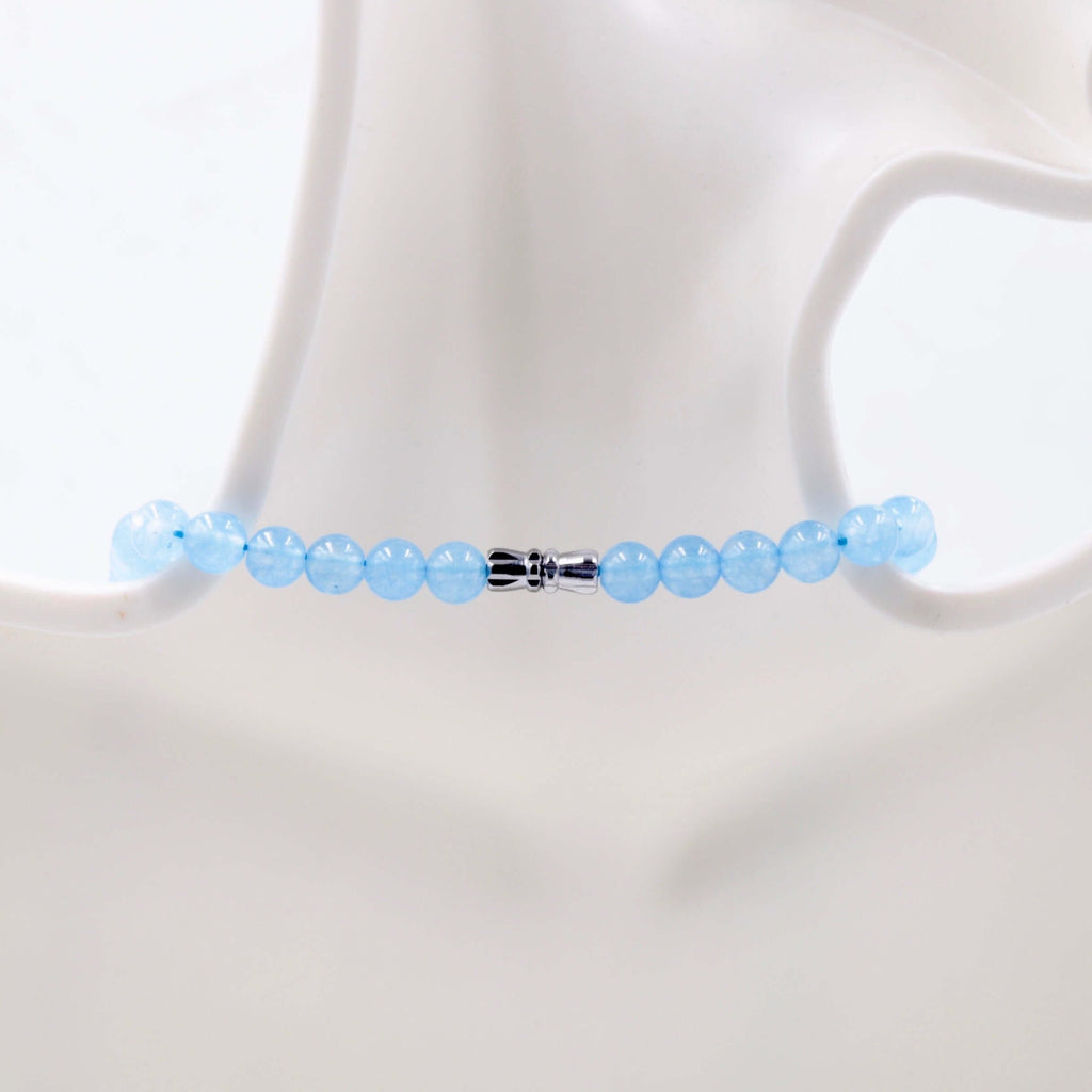 Blue Quartzite Beads Necklace: Indian Jewelry