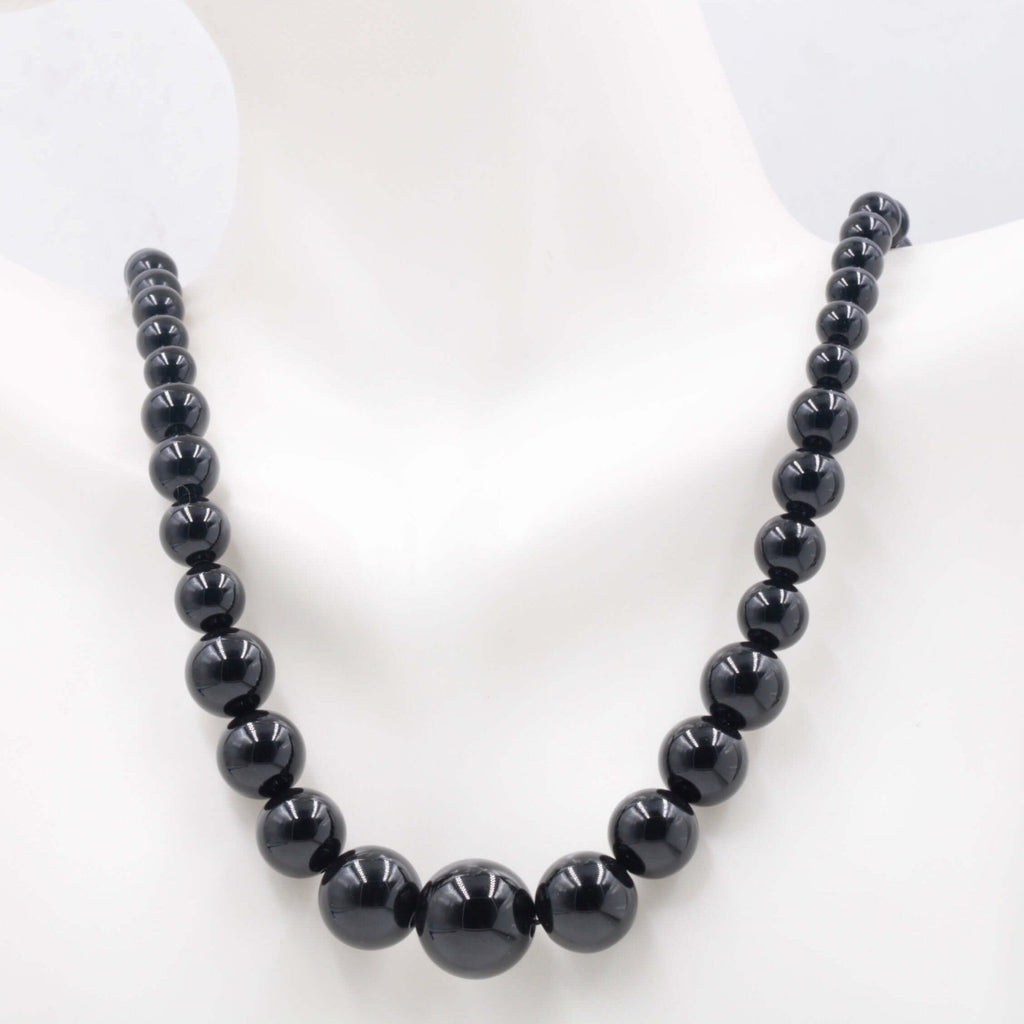 Beaded Black Quartzite Jewelry: Natural Gemstone Charm