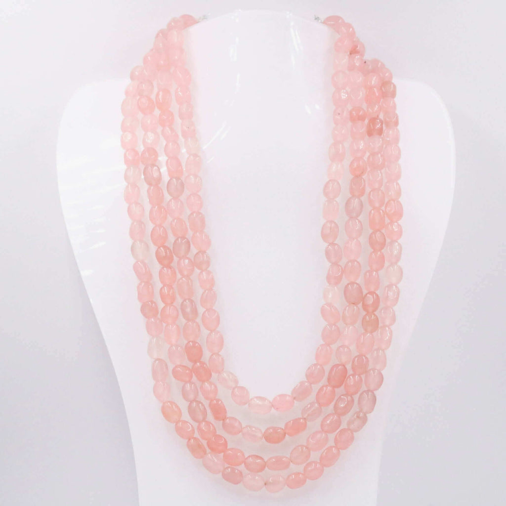 Pink Quartz Beaded Necklace