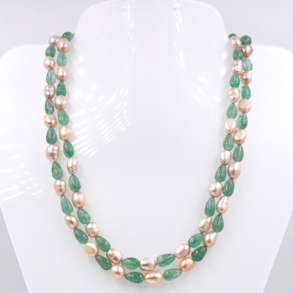 Emerald Quartz Russian 2 strand necklace