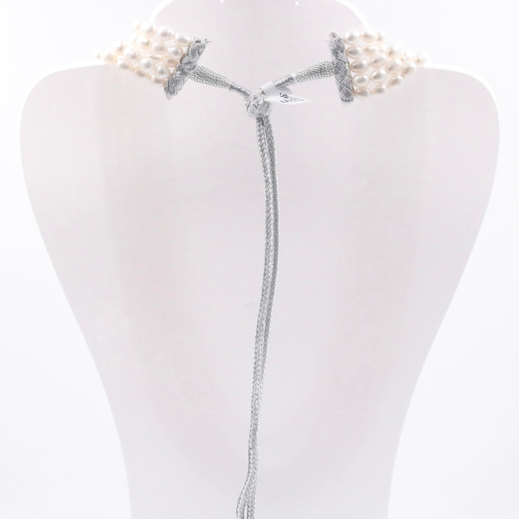 Long Layered Pearl Necklace Featuring Shaded Fresh Water Cultured Pearls