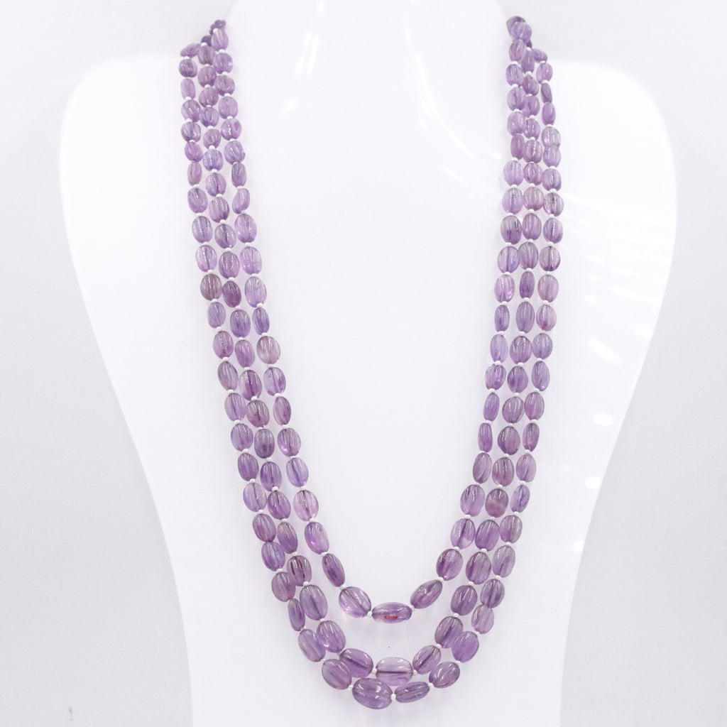 Chic Layered Beaded Amethyst Necklace