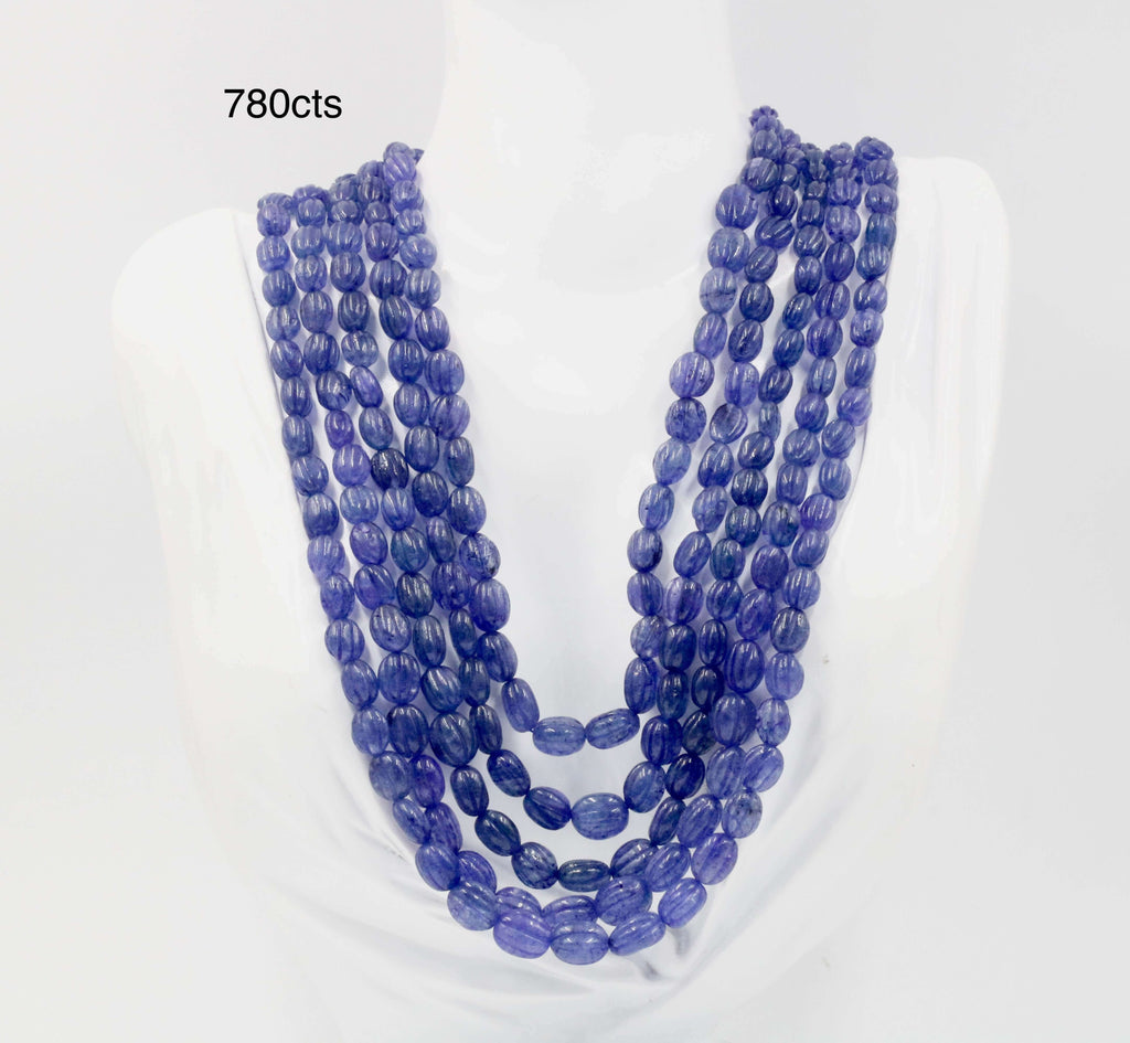 Layered Tanzanite Quartz Gemstone Necklace Beauty