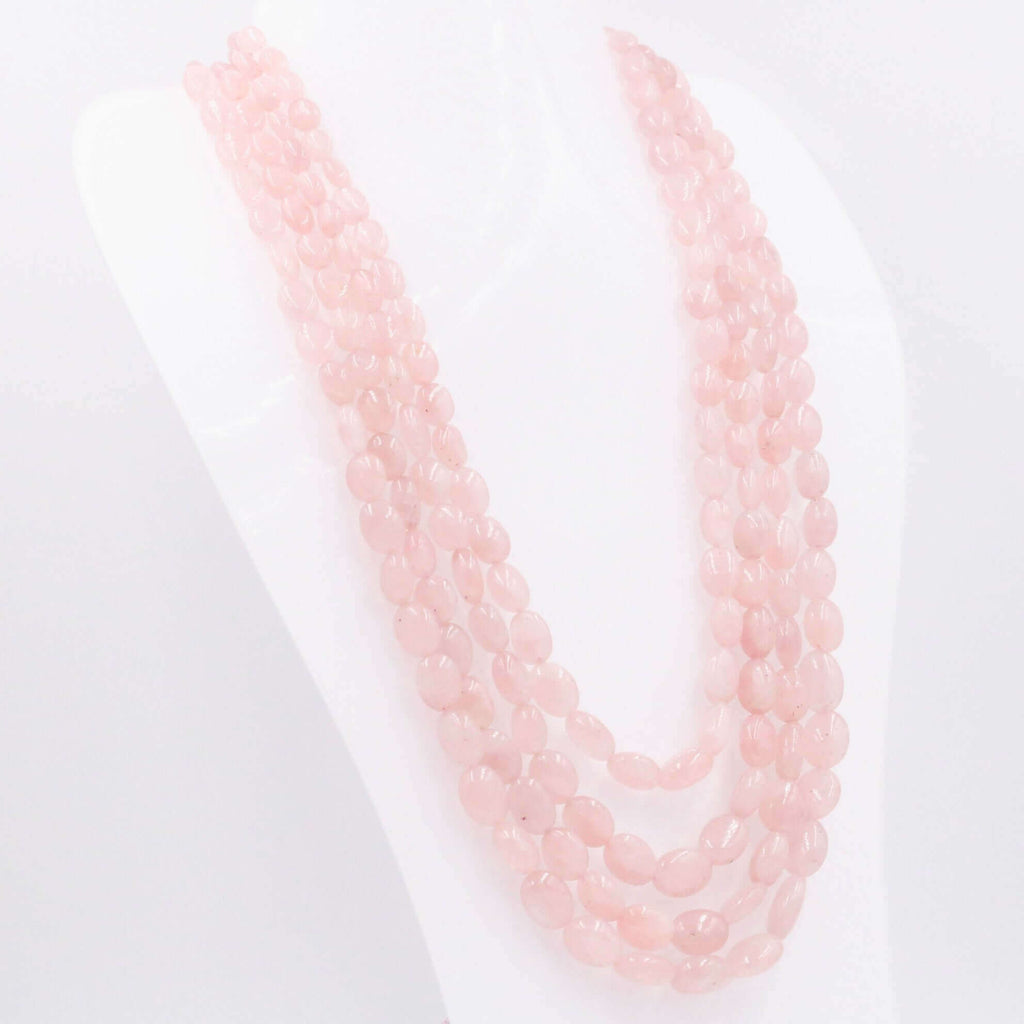 Indian Pink Rose Quartz Necklace with layers