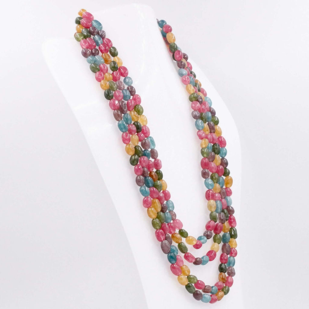 Multi Color Quartz Layered Necklace - Indian Design