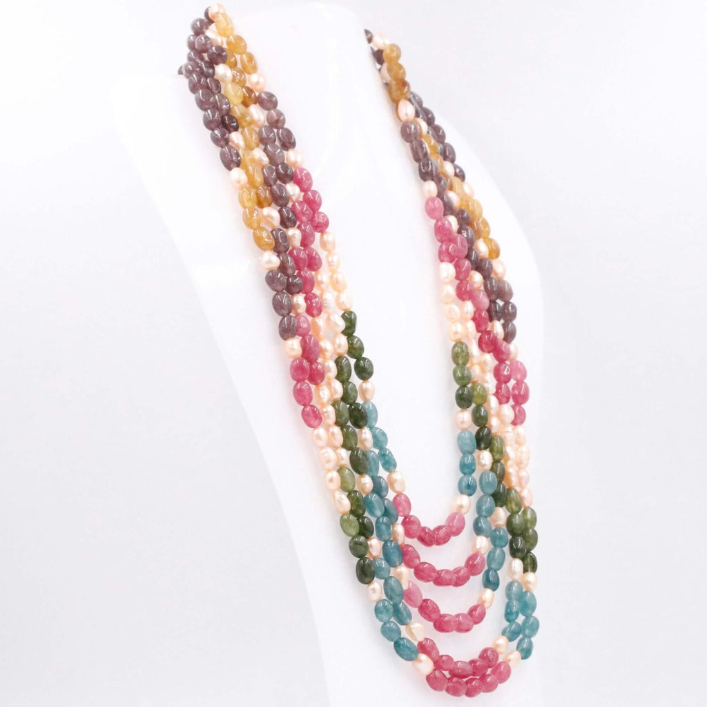 Layered Multi-Color Gemstone Necklace