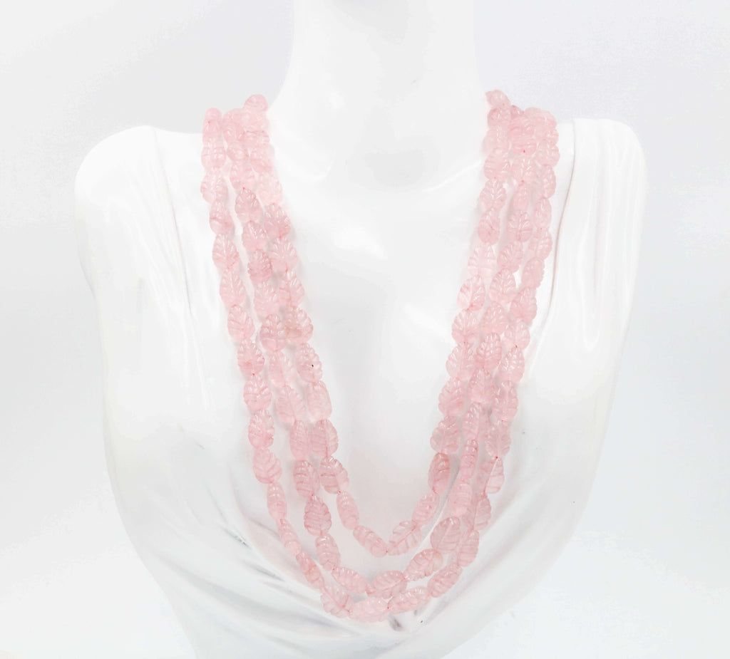 Natural Rose Quartz Jewelry: Long & Layered Necklace