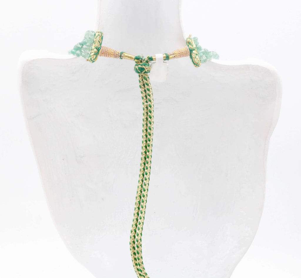 Natural Green Russian Emerald Quartz Long & Layered Necklace