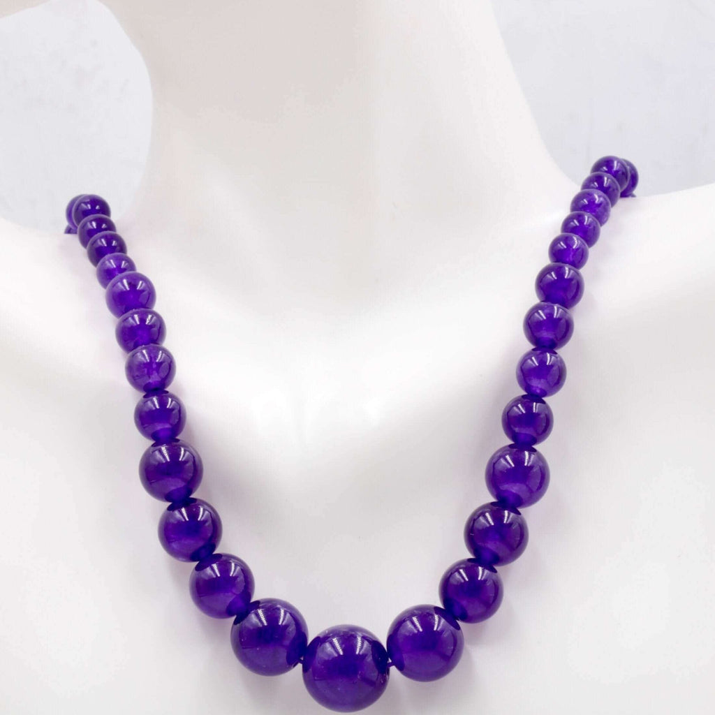 Violet Beaded Quartzite Jewelry: Natural Gemstone Charm