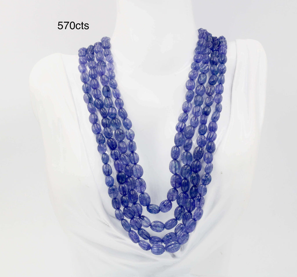 Tanzanite Quartz Gemstone Beaded Neckwear