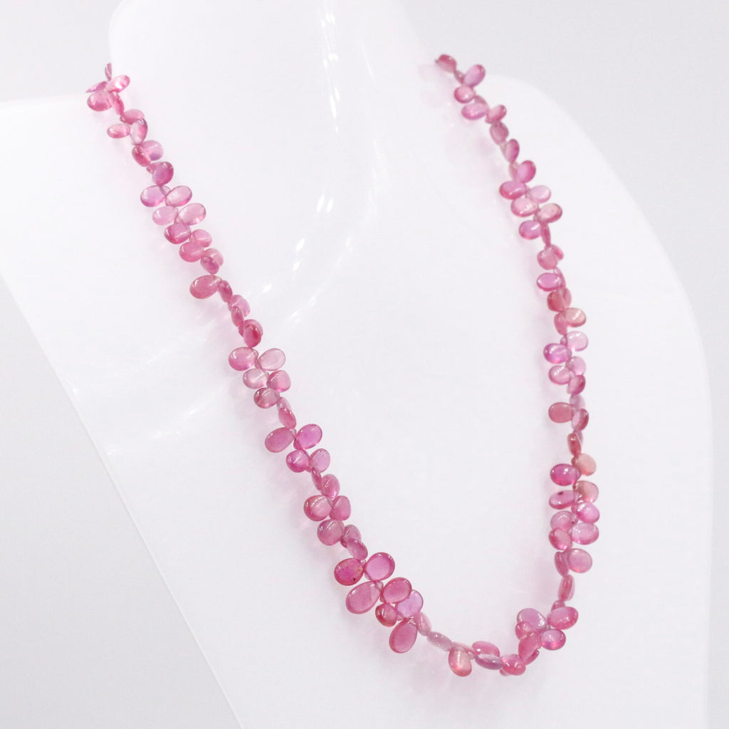 Pink sapphire gemstone necklace in 14KY yellow gold